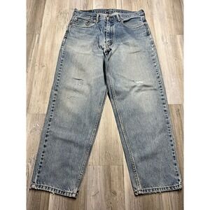 Levis 560 Jeans Mens 34x30 Loose Tapered Blue Distressed Baggy Grunge‎